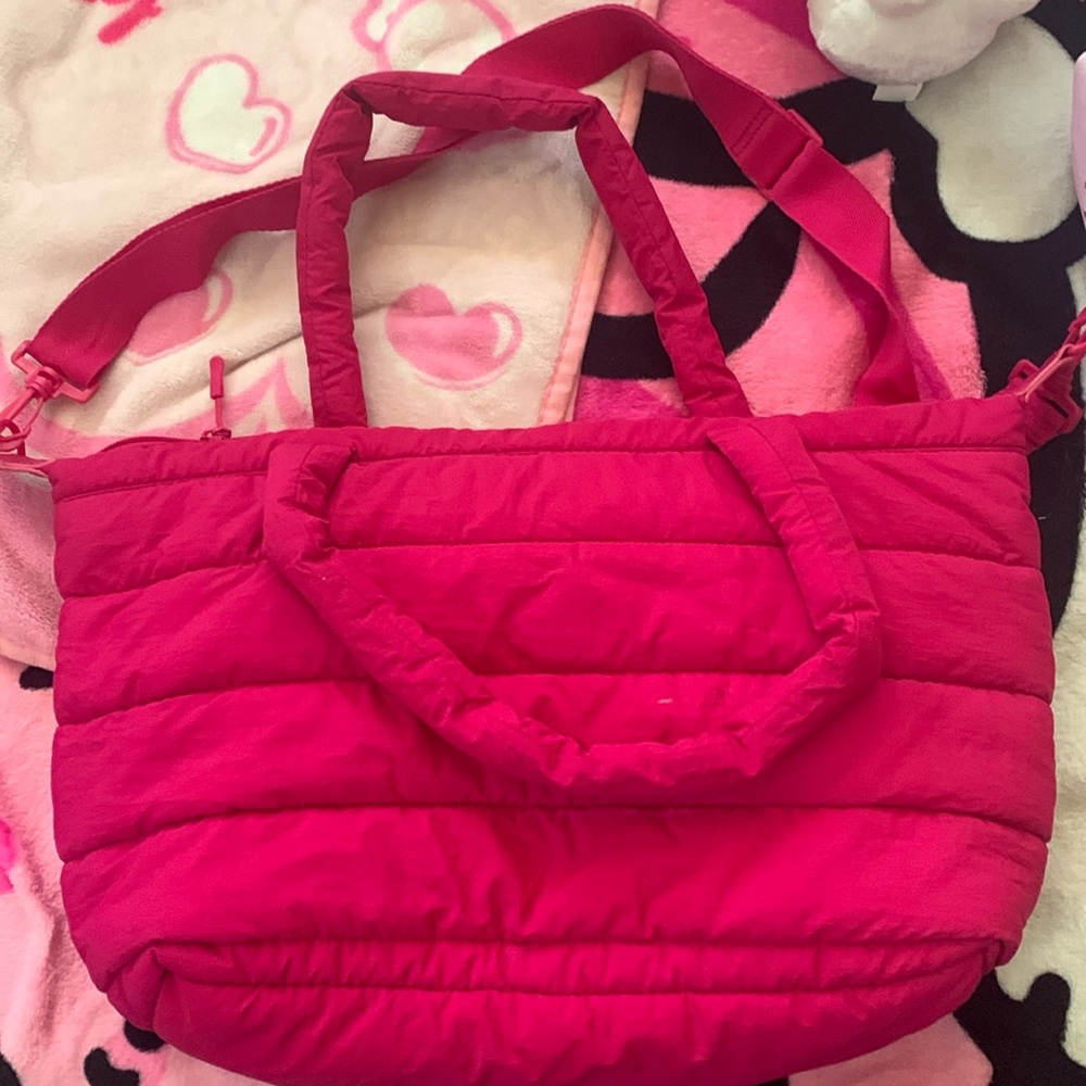 Hot pink puff bag